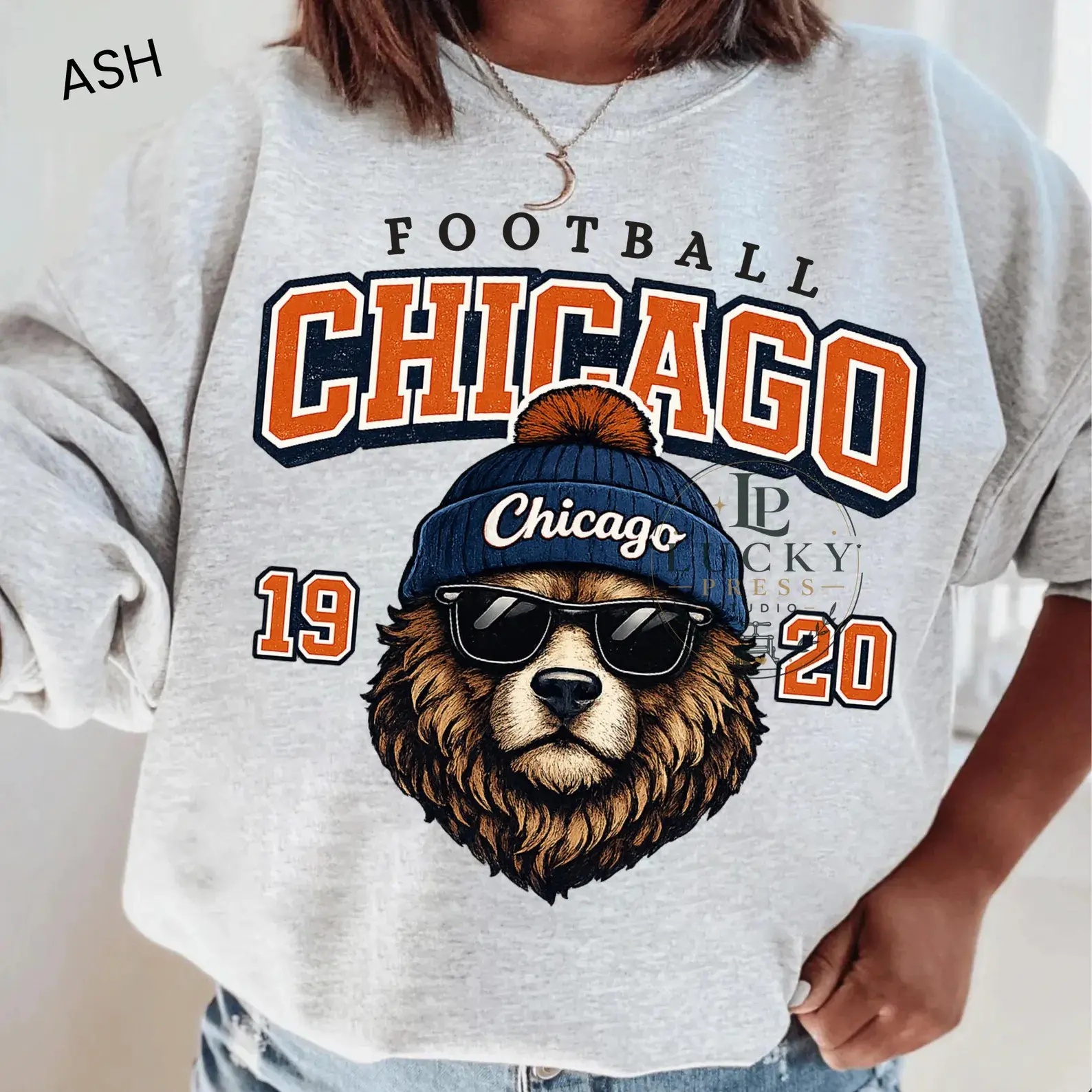 Chicago Football Sweatshirt, Vintage 1920 Bear Mascot Crewneck, Retro Game Day Hoodie, Chicago Fan Gift