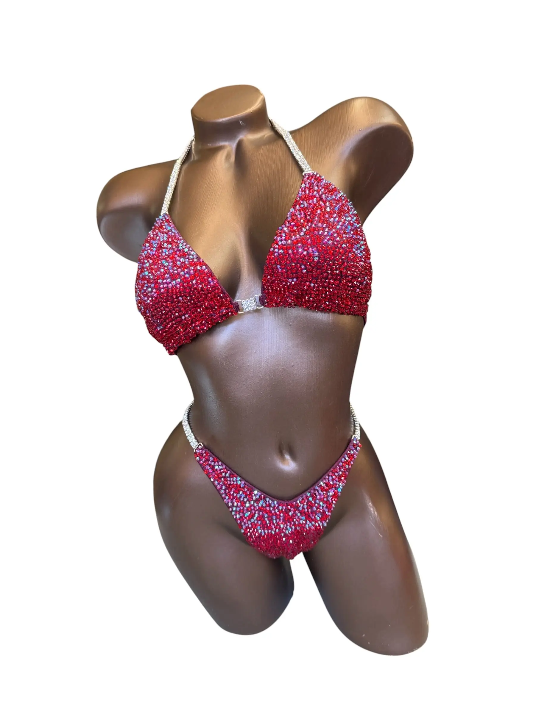 Burgundy Mystic Wellness Competition Bikini | Top 34C / Bottom Medium | Ready to Ship