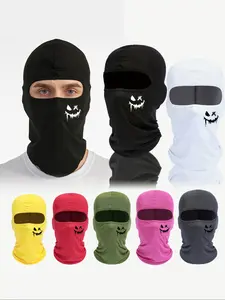 Unisex Smiley Face Print Mask for Men & Women, Polyester Material, Casual Outdoor Use, Fun Design, All Seasons Wear