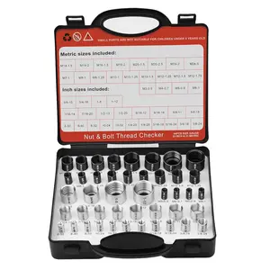 Thread Checker, Nut and Bolt Thread Checker, Bolt Size and Thread Gauge, 44 Individual Bolt and Nut Identifier Gauge (23 Standard & 21 Metric) Especially for Size Check in Tight Spaces