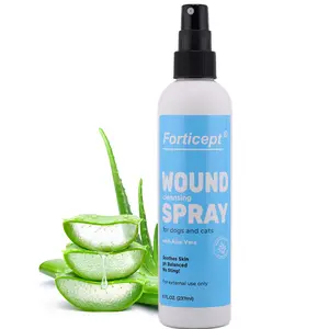 Forticept Hot spot spray for dogs and cats with Aloe Vera, wound care, itch relief, helps with bites, allergy, yeast infection and skin irritation 8oz