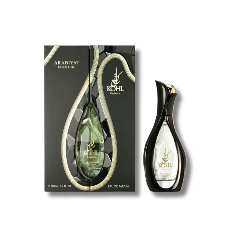 Arabiyat Prestige Kohl Opulence Eau de Parfum Spray - 3.4 fl oz Unisex Edp Perfume Spray for Adults, Long-Lasting Oriental Elegant Scent, Enchanting Aromatic Citrusy Fragrance, Woody-Citrus Floral-Ginger Notes, Cedar Musk Finish Bottle