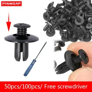 Universal Car Expansion Clips, Mudguard Bumper Trunk Fixing Clips, Automotive Accessories, 50/100pcs Set, Durable and Easy Installation, Screwdriver