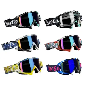 Motorcycle Goggles with Adjustable Elastic Strap and Interchangeable Lenses – Off-Road Motocross Goggles, Ideal for MTB, Dirt Bike, Cycling, Skiing, and Climbing, Essential Protective Gear for Motorsports & Outdoor Activities – Perfect Gift