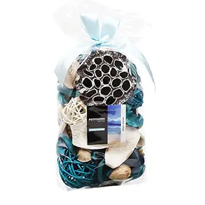Qingbei Rina Blue Potpourri Bags, Ocean Breeze Scented Potpourri Bowl Filler,Beach Coastal Vase Filler,Home Fragrance Sachet of Petal,Bathroom Decor,9.9 Oz