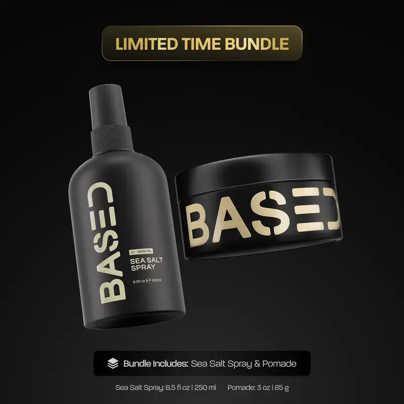 BASED Wave & Style Duo | Sea Salt Spray + Pomade | Beachy Texture & Medium Hold | Science-Backed, High Performance