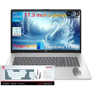 HP 17 Laptop Computer for Business, 32GB RAM, 2TB SSD, Intel Core i5-1334U, 17.3" FHD Anti-Glare Display, Windows 11 Pro, Backlit Keyboard, Fingerprint, Numeric Keypad, Camera