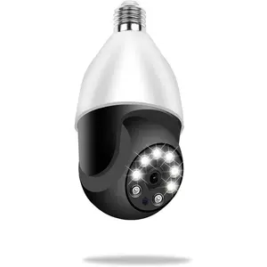 Security Camera Pan-Tilt Light Bulb Camera, FHD 2K Wireless Wi-Fi IP Camera, Home Surveillance CCTV Cameras with Motion Auto Tracking/Siren Alarm/Night Vision/Remote Viewing/Two-Way Audio