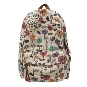 Fresh and Light Floral Student Backpack New Trendy Flower Patterned Dual Shoulder Carrying Lightweight Casual for Outdoor Activities and Sports