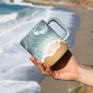 Ocean Shoreline Mug - Handmade Ceramic Coffee & Tea Cup Ocean Shoreline Mug - Handmade Ceramic Coffee & Tea Cup