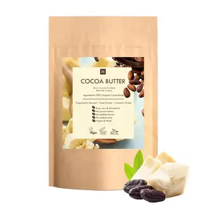 HALALEVERYDAY Pure Organic Cocoa Butter 100% Raw Unprocessed for Lotion Cream Lip Balm Body Butter NON-GMO Vegan 1 lb & 5 lb Cold-Pressed Quality Multi-Purpose Moisturizer