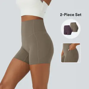 Halara 2-Piece UltraSculpt High Waisted Tummy Control Side Pocket Shaping Training Biker Shorts Set - 3"/5"/7"