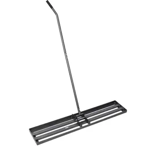 Lawn Leveling Rake, 48"x10" lawn Leveling Tool, Heavy Duty Effort Saving Lawn Level Tool,  7FT Steel Handle Lawn Leveler for Yard Garden Golf Course, Ease Level Soil Sand Dirt Surfaces and Fertilizer