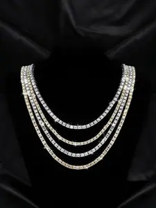 Tennis necklace inlaid with rhinestones single row European and American hip hop single row chain Cuban Link Chain men's fashion jewelry Modern Versatile Accessories