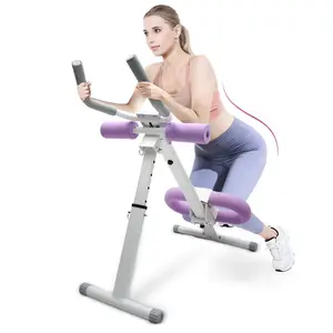 Foldable Ab Crunch Machine for Home Gym, Abdominal Trainer with Resistance Bands for Men & Women, Purple Color, Beginner-Friendly Core Workout Equipment for Waist Toning slimmer
