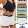 【Plus Size】 Letter Tape Contrast Binding Boyshorts, Casual Comfy Breathable Knicker for Daily Wear, Women's Underwear for All Seasons, Casual Comfy Panties, Letter Print Underwear, Womenswear #GLOBAL PICKS