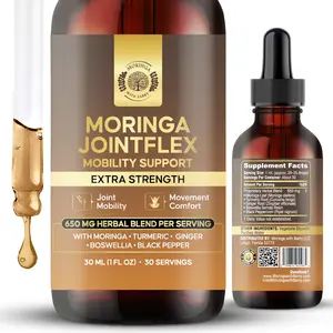 Moringa JointFlex Mobility Support Extract – Multi-Herb Botanical Drops with Moringa, Turmeric, Ginger, Boswellia & Black Pepper | 650 MG Herbal Blend for Joint Comfort & Mobility