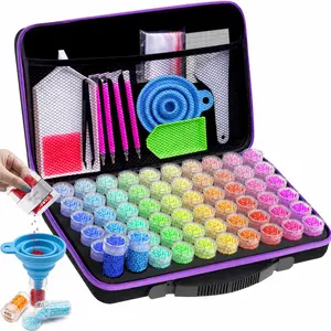 ZYNYXY 60 Slots Diamond Art Storage Container with Diamond Art Accessories and Tools, Portable Bead Storage Boxes for Diamond Painting Kits