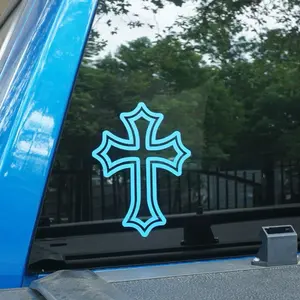 Cross, Vinyl Decal Sticker, Multiple Colors Window Car Faith Jesus