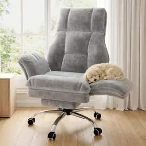 [DealsForYouDays] HOMRELEXA Ergonomic Executive Office Chair with Footrest, Flip Armrests for Pets & Cross Legged Sitting, Height: 5'4"~6'2" Weight Capacity: 330lbs, premium tech fabric wide seat, Pink summergarden