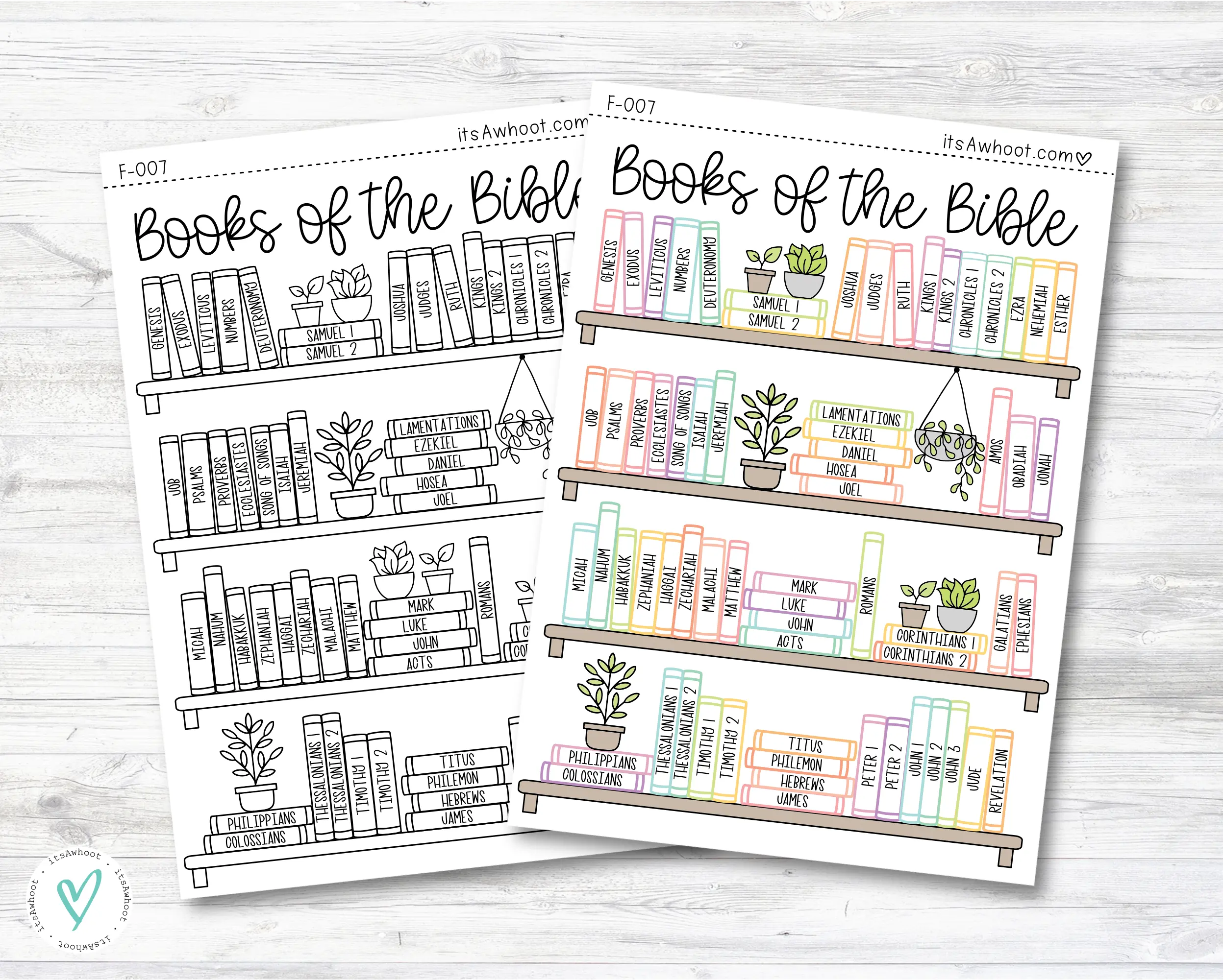 Books of the Bible BOOK SHELF tracker Dashboard Sticker