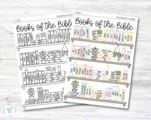 Books of the Bible BOOK SHELF tracker Dashboard Sticker