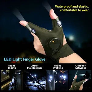 LED Finger Light Fishing Gloves, LED Flashlight Gloves for Emergency Repair & Night Fishing (Party Gift for Outdoor Enthusiasts)