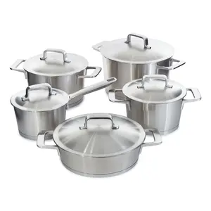 BergHOFF Meta 10pc Recycled 18/10 Stainless Steel Cookware Set