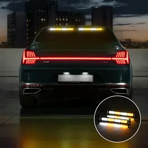 FCCEMC 12V 24V Emergency LED Car Strobe Warning Light 2 In 1 Police Spotlight Work Light for Trailer Car Truck Atv Driving Fog Light