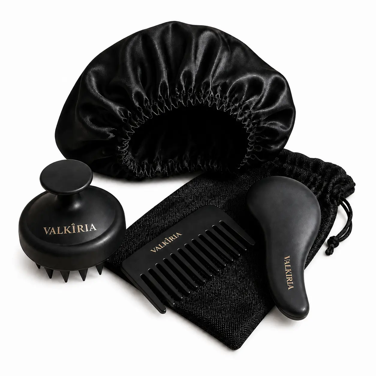 Valkiria VK Hair Brushes Premium Combo Set - Versatile High Quality Brushes for Easy Styling & Grooming - Ideal for Daily Hair Care - Unisex