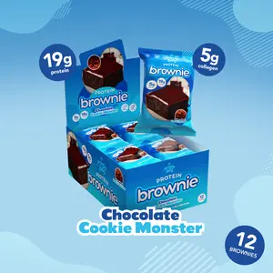 12 Pack - Chocolate Cookie Monster Prime Bites Protein Brownies - High Protein, Low Sugar
