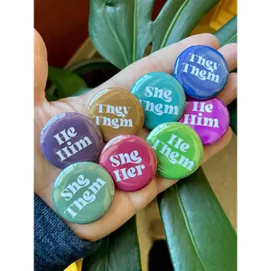 Pronoun Pinback Buttons (1.25" diameter)
