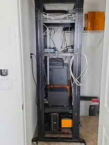 42U Open Frame Server Rack 24" Deep With 3 Pairs L-Rails