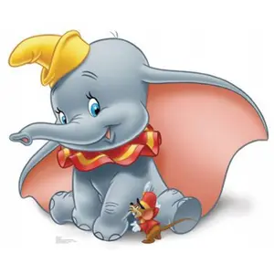 212 MAIN Life-Size Dumbo Corrugated Card Cutout - Cutout Design Decoration, Interior Wall Decor, Door-Mount Home Decor Accent