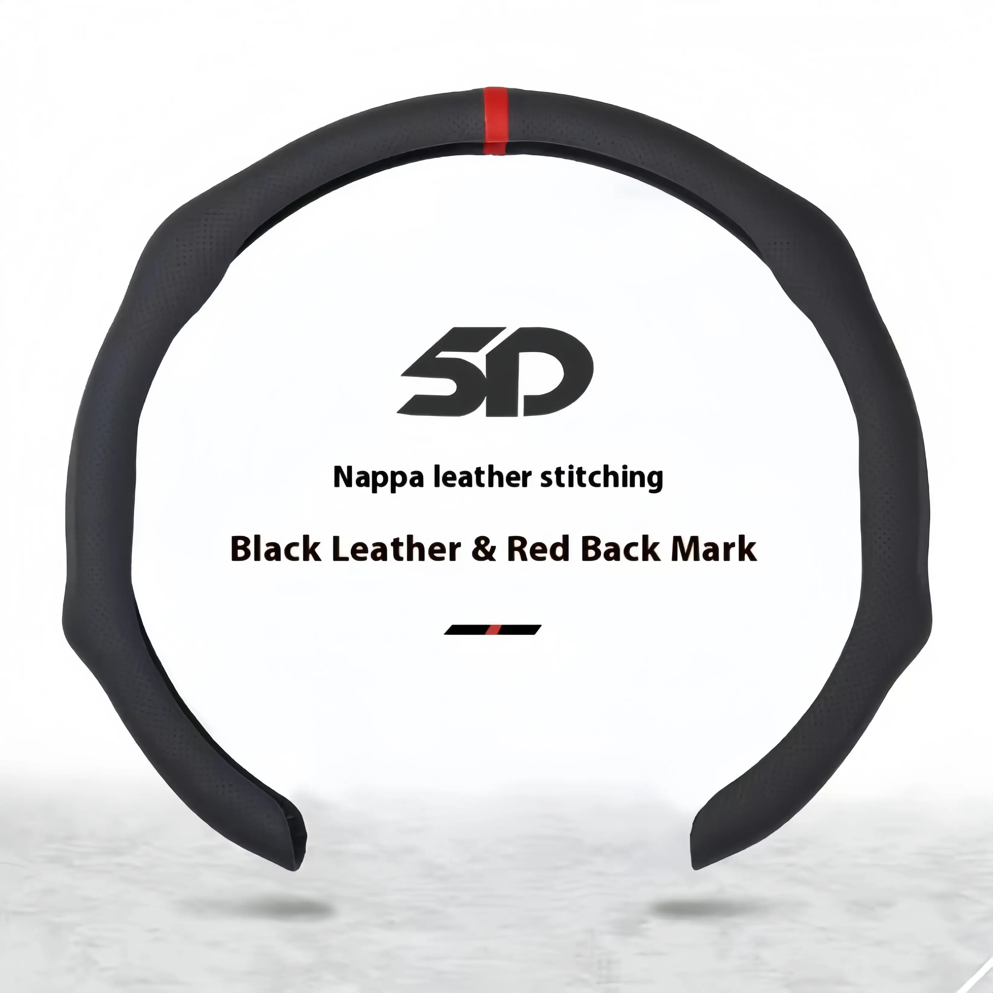Nappa Leather 5D Universal Steering Wheel Cover with Centering Mark Quick Install Non Slip Breathable Ultra Thin Fit for All Seasons Automotive Accessory White Premium Quality Wheel Cover for  - Steeringwheelcover modern design