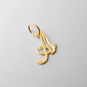 14K Gold Cursive Letter A Pendant | A-Z Pendants