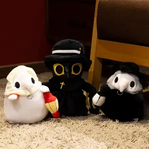 Plague Doctor Plush Toys Horror Stuffed Plushie Pillow Doll Plague Doctor Stuffed Figure Toys Fluffy Halloween Doctor Present For Childern And Friends Gifts Boys, Soft Cuddly Gift Stuffed Animals