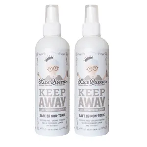 Lice Queen Keep Away Lice Preventative Spray 2pk Natural Non Toxic Peppermint Rosemary Lemon Essential Oils Safe for All Ages