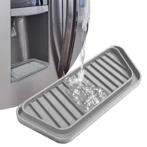 Refrigerator Drip Catcher Tray Protector Ice And Water Dispenser Pan Fridge Spills Pad Catch Basin For Drainage (rectangular Grey)