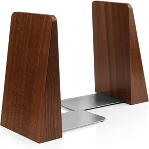 Wood Handmade Heavy Duty Decorative Bookends for Shelves to Hold Large Heavy Books