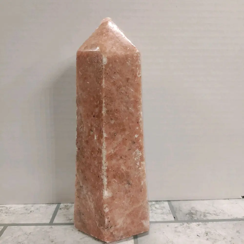 8" Natural Sunstone Crystal Tower - Healing Crystal Decor for Meditation, Energy Balancing