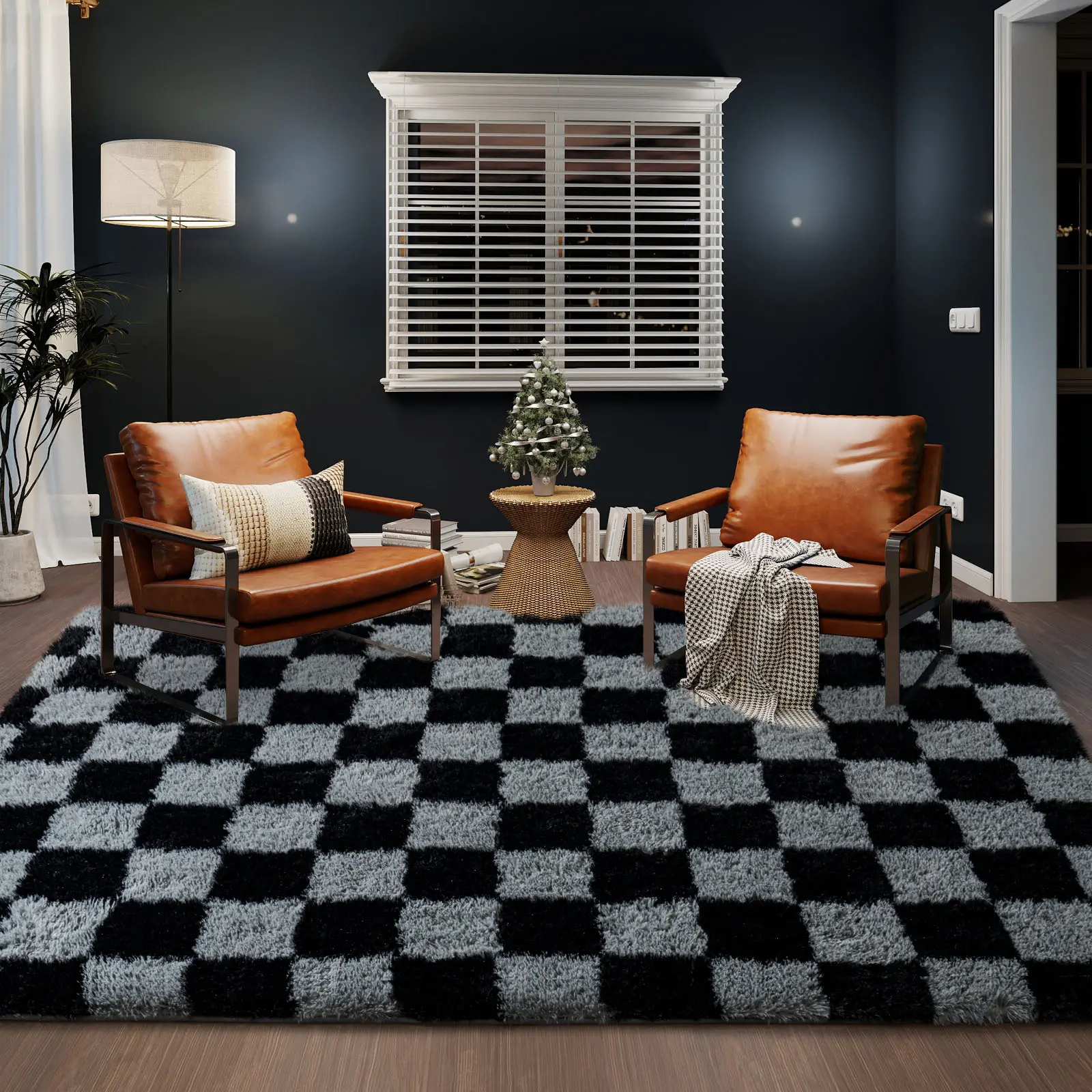 Black and Gray Checkered 