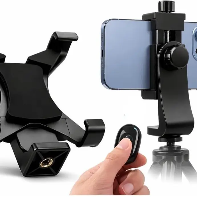 Tablet Holder + Rotating Phone Mount + Remote Shutter