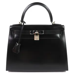 Pre-owned HERMÈS Calfskin Shoulder Bags Hermes Kelly28 Boxcalf Shoulder Bag