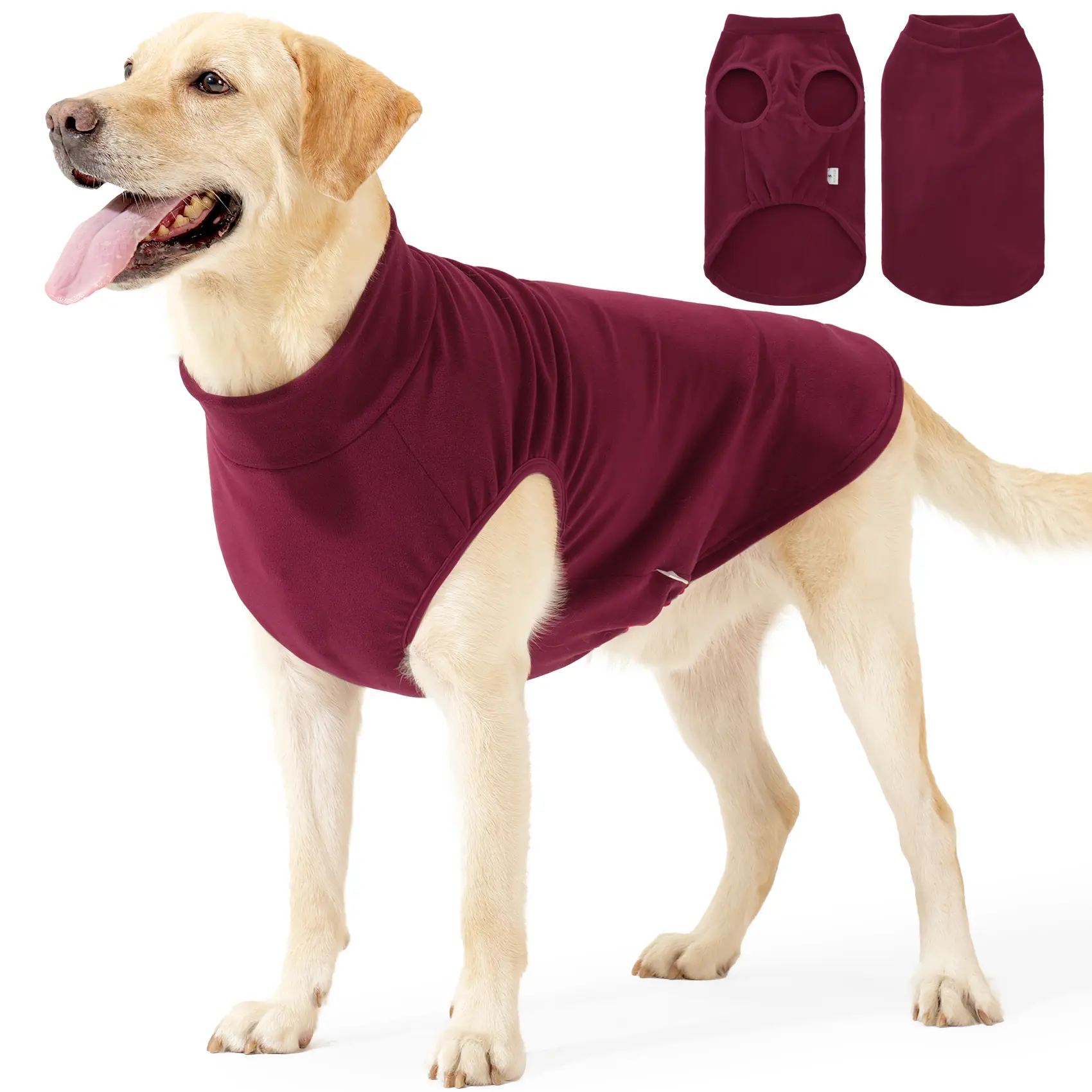 Dog Home Sweatshirt, Stretch Fleece Pet Thermal Vest, Comfort Indoor Loungewear for Medium Large Dogs Cold Weather Sleep Daily Wear