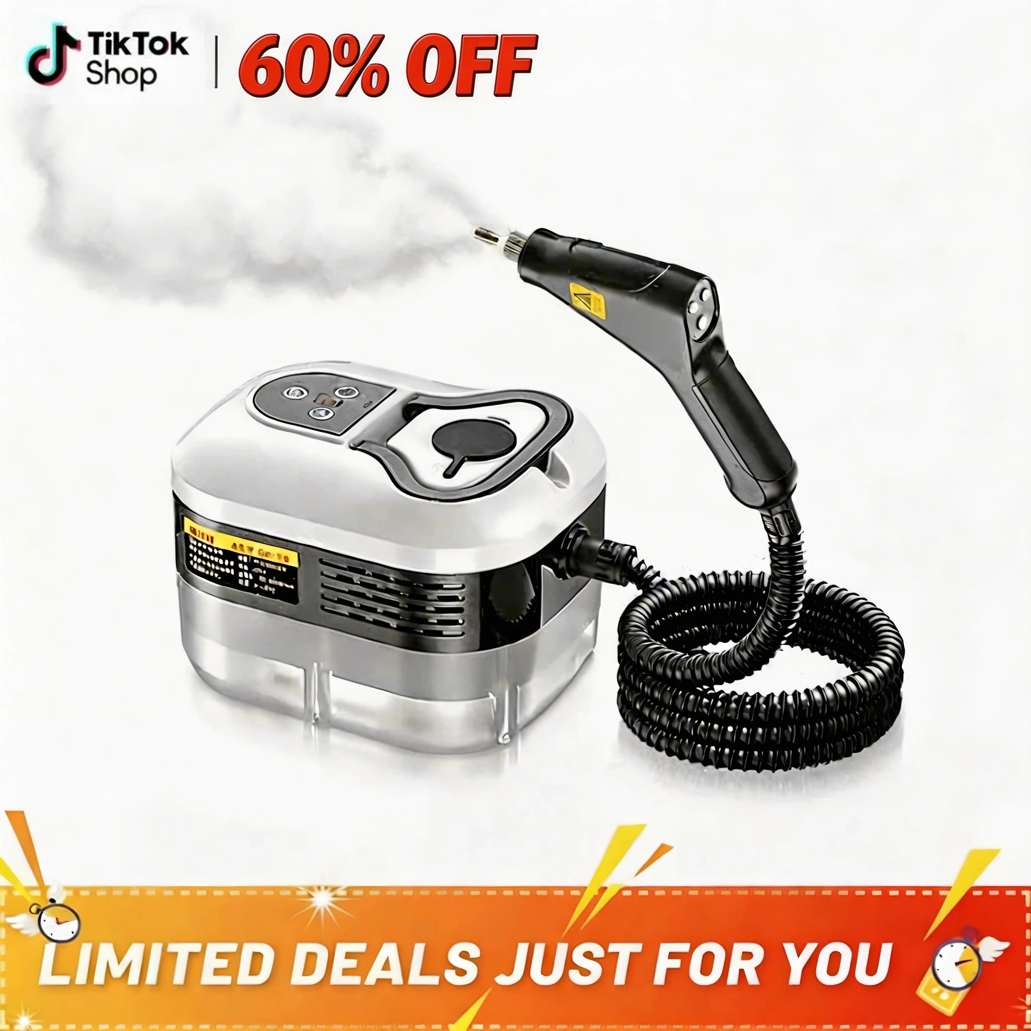 2500W Ultra-Powerful High-Pressure Steam Cleaner - Portable Small At-Home Degreaser, Multi-Use High-Temp Household Appliance for Kitchen Grease, Car Detailing, At-Home Steam Cleaners, Degreaser Steam Cleaners