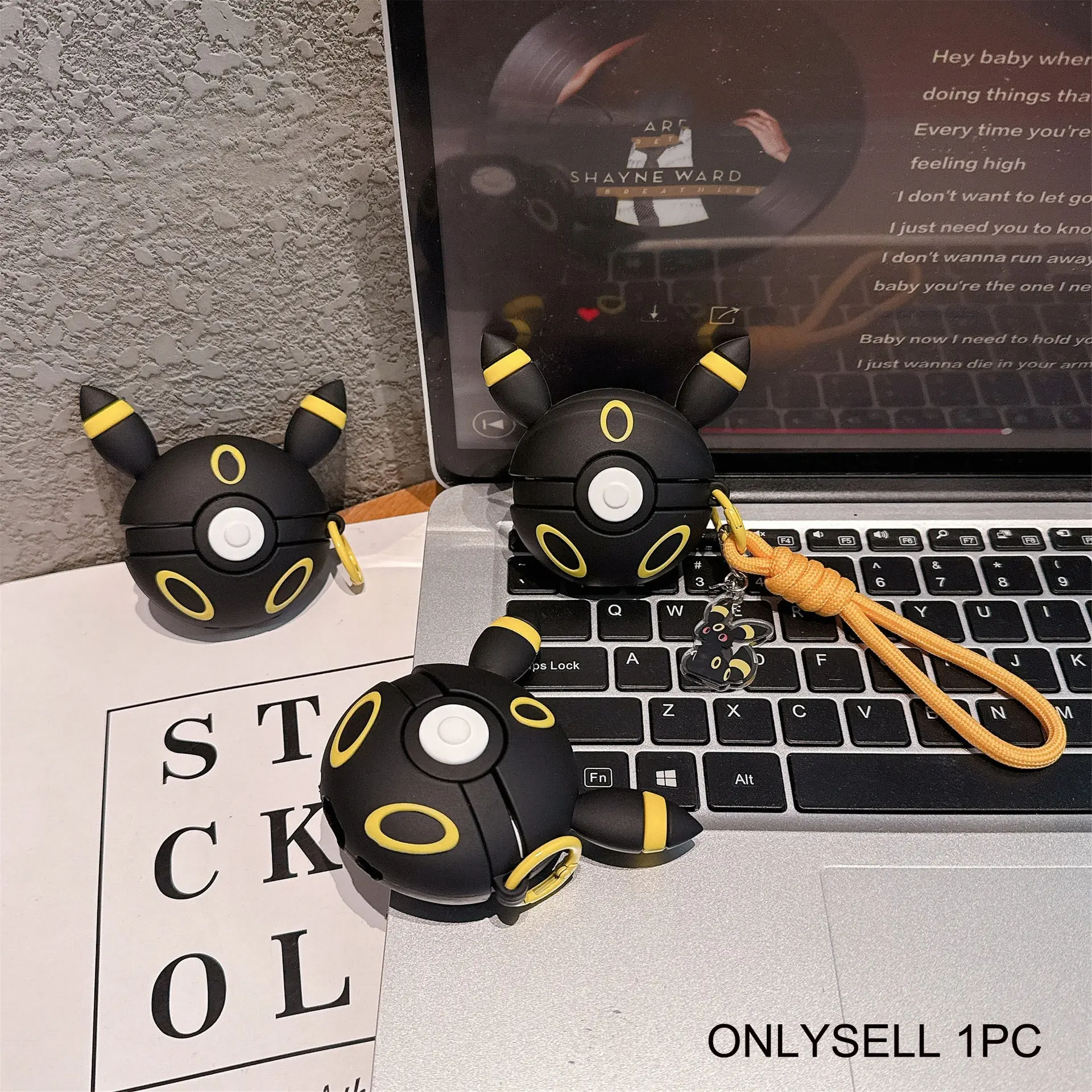 1 piece of Umbreon earphone case,Cute wireless Bluetooth earphone case, Earphone Protective Cover, drop resistant, durable and stylish accessory, suitable for AirPods pro3/1/2/3/4/pro/pro2(Different models may have different shapes) Earbuds Gift