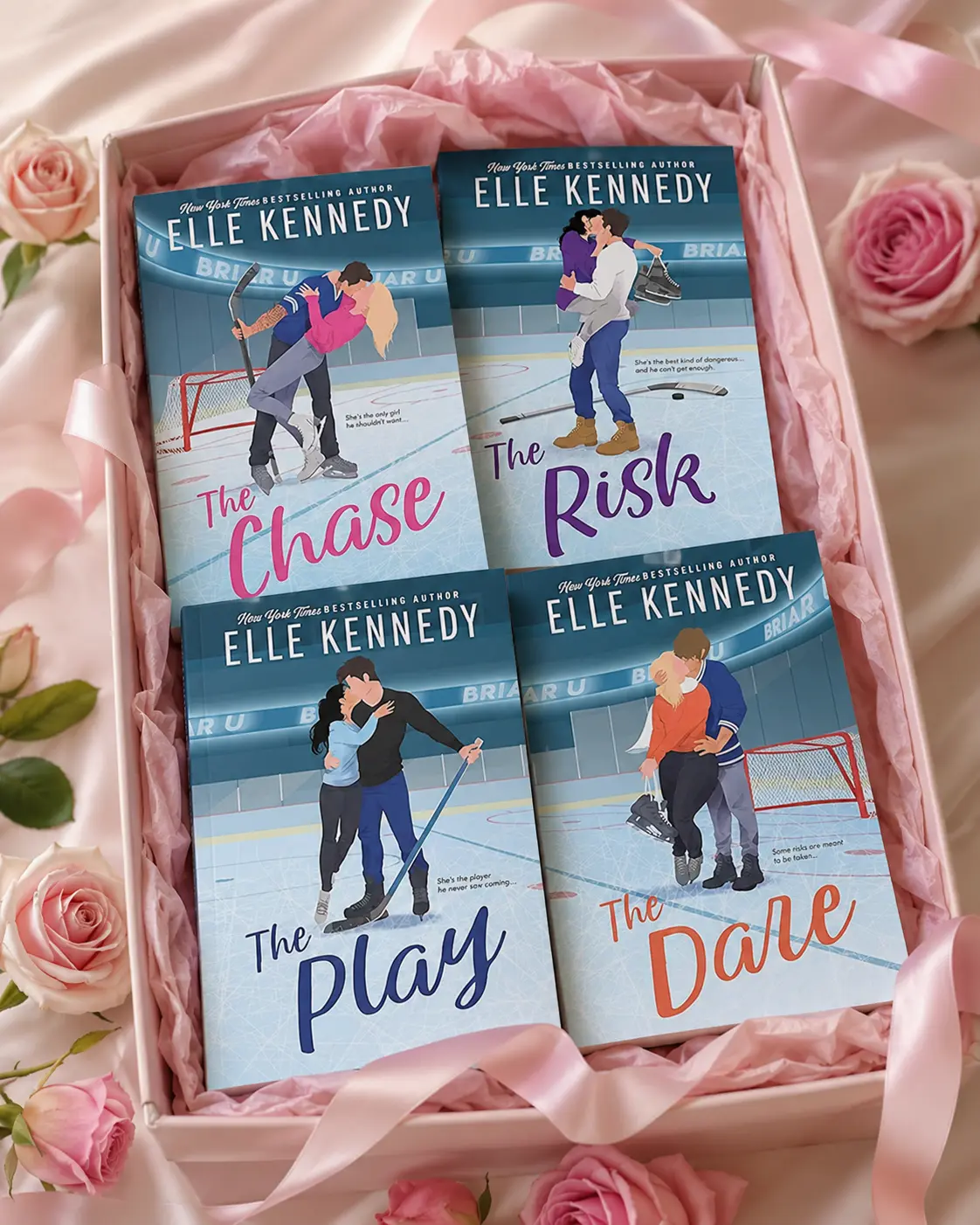 Elle Kennedy Briar U Series 4-Book Set – The Chase, The Risk, The Play & The Dare, College Hockey Romance BookTok Bundle