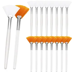 18 Pieces Soft Fan Facial Mask Brushes Esthetician Cosmetic Applicator Tools for Mud Cream Acid Makeup Peel