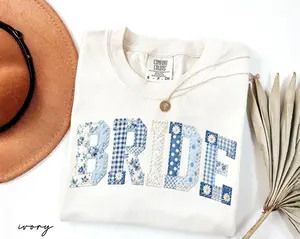 Comfort Colors Bride Shirt, Blue Toile Floral Bride Tee, Chinoiserie Bridal Shower Gifts, Future Mrs Engagement Tee, Getting Ready Outfit